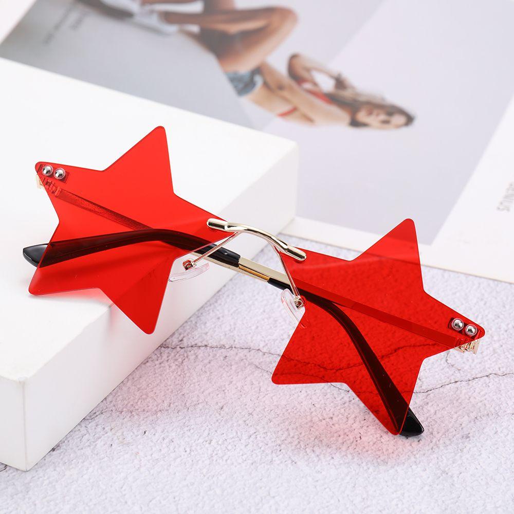 [POPULAR] Funny Star Shape for Women &amp; Men Sun Glasses Rimless Sunglasses Christmas Decoration Cute Pentagram Eyewear Eyeglasses Party Glasses/Multicolor