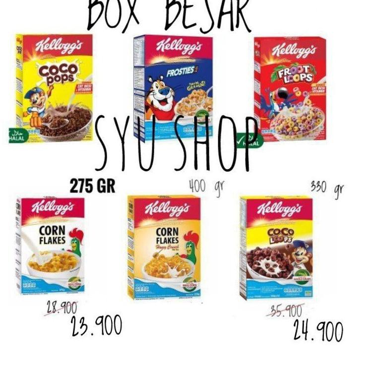 

➫ Kelloggs kellogs froot loops frosties coco loops pops corn flakes honey crunch 300 360 330 275 gr