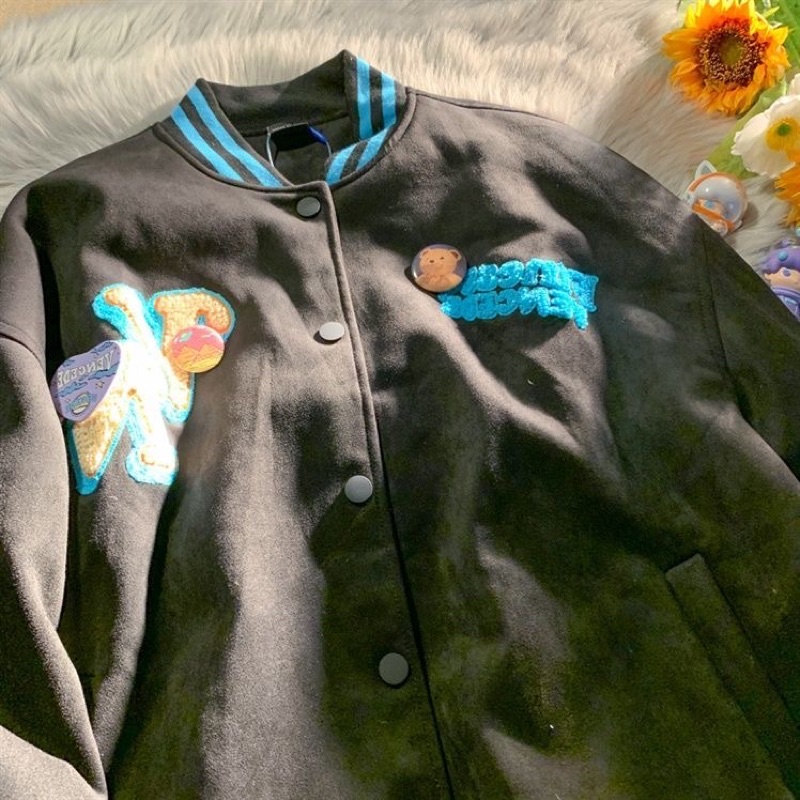 aqua baseball jacket