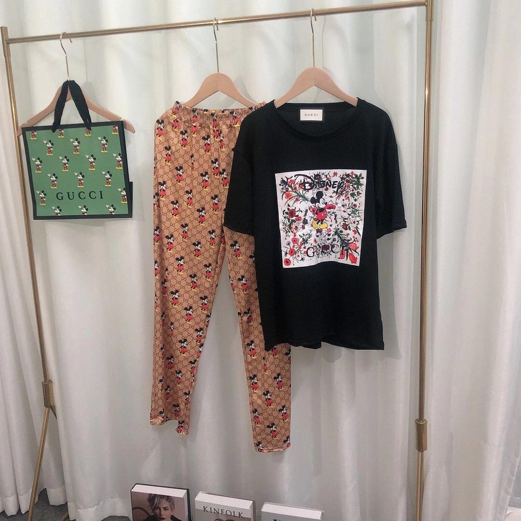 BelanjaMurah-Setelan CP Gucci Disney,Kaos Stelan Gucci Murah(Import)