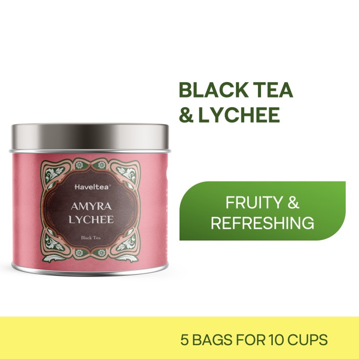 

teh-daun- amyra lychee | mini tin | haveltea | lychee tea | premium fruit tea - loose leaf 15g