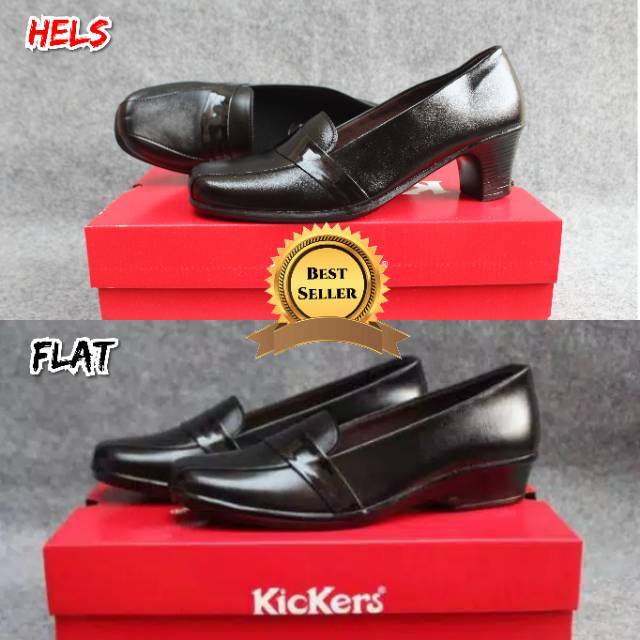 Sepatu wanita pantofel hitam polos gucci hak 3cm // sepatu cewek pantofel hitam formal kerja kantor