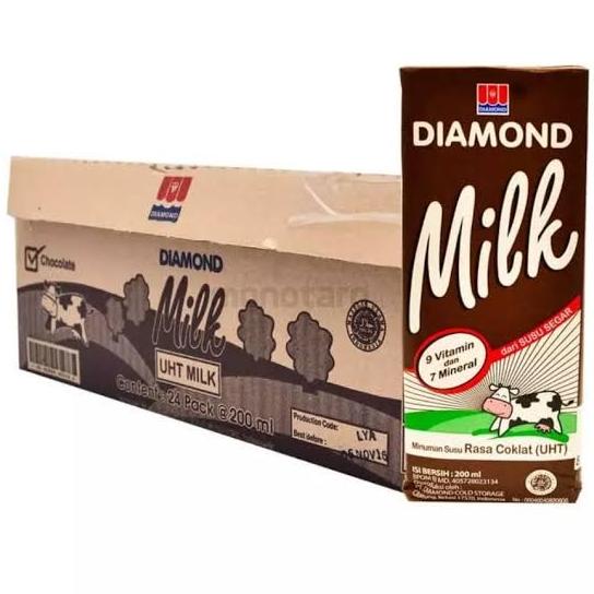 

(BISA COD) SUSU DIAMOND UHT FULL CREAM / COKELAT 200ML ( 24 X 200ml ) KARTONAN TERLENGKAP Kode 858