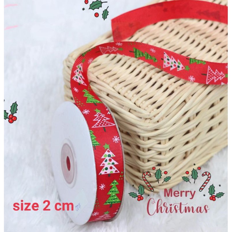

1 yard (90 cm) Pita Natal pita kado Grosgrain sz 2 cm