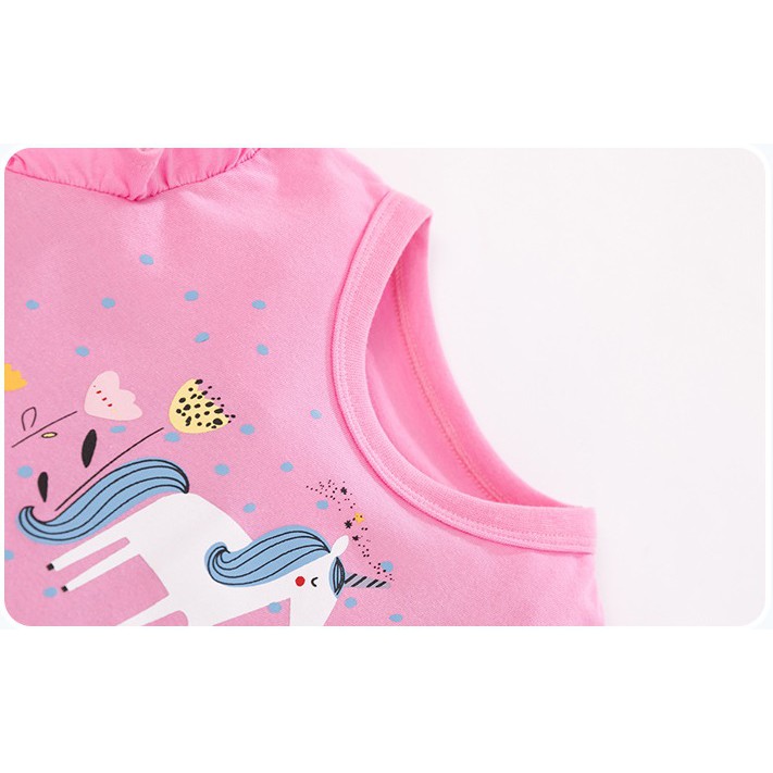 Baju Pakaian Dress Fashion Anak Perempuan LITTLE MAVEN UNICORN PINK QW282