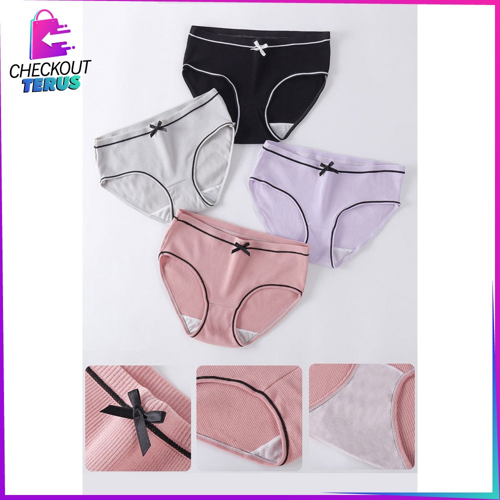 CT P61 Celana Dalam Wanita CD Cewek Polos List Pita Celana Dalam Cewek Import Underwear Wanita Sempak Wanita Sexy