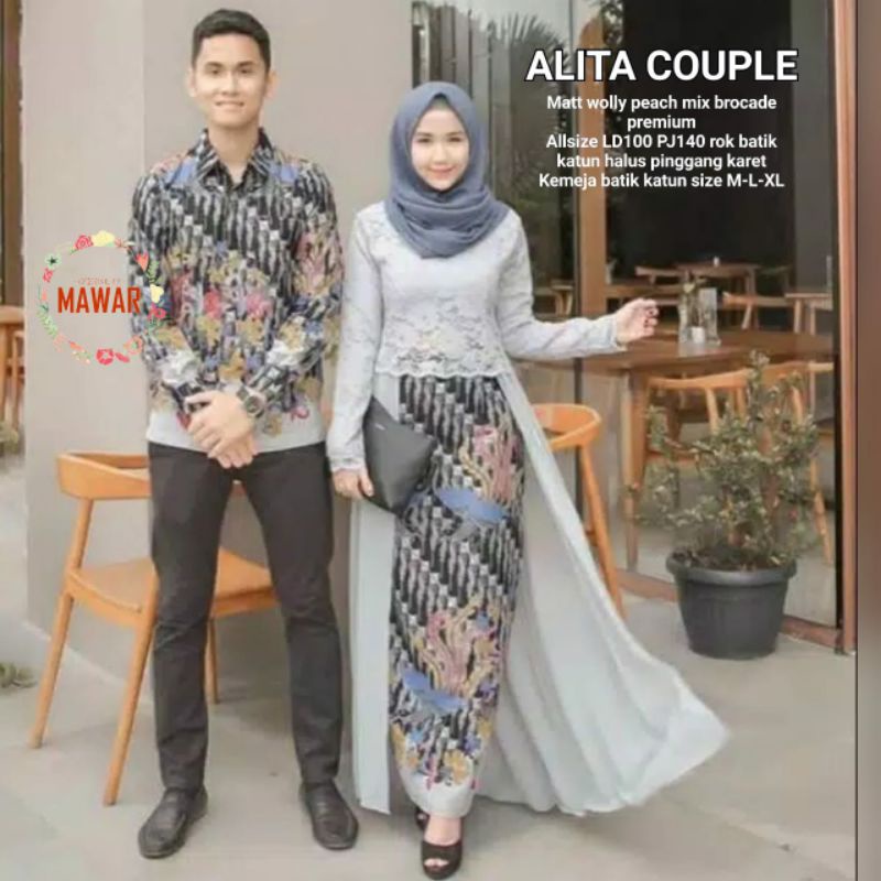 alita couple batik / ootd kondangan / couple kekinian