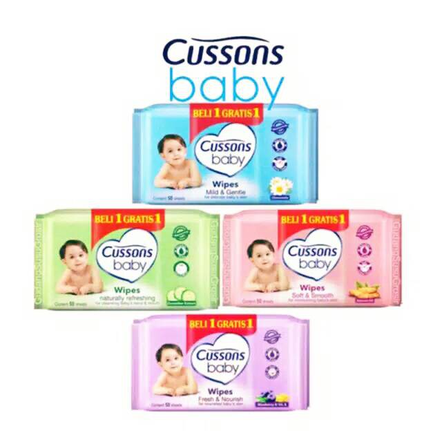 Cussons Baby Wipes Buy 1 Get 1 Tisu Basah Cussons