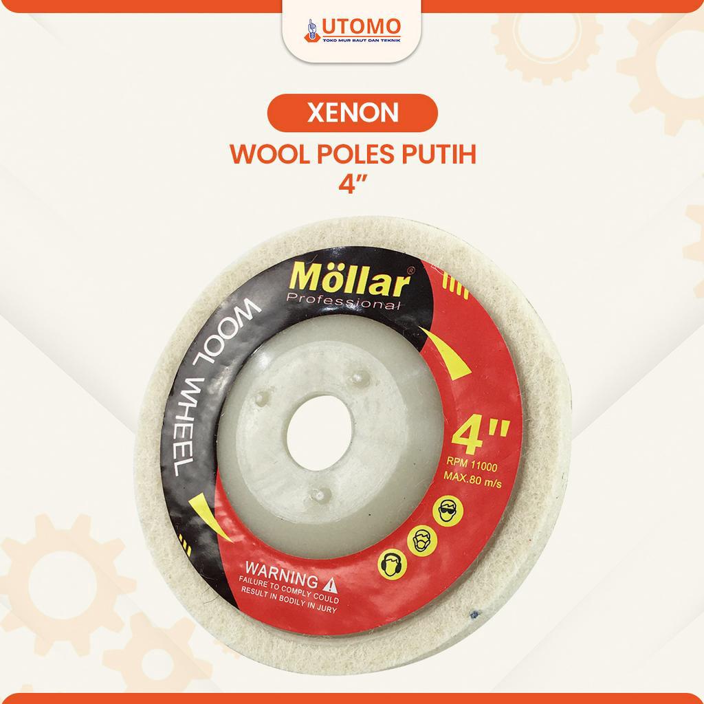 Mata Gerinda Poles Mollar 4 Inch / Wool Wheel Mata Poles Body Motor Mobil Dan Besi Stainless 4in