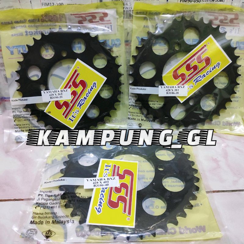 Gear Belakang SSS 428 28 30 31 32 33 34 35 36 37 38 39 40 RXZ RXKing Jupiter Vega MX FIZR-4