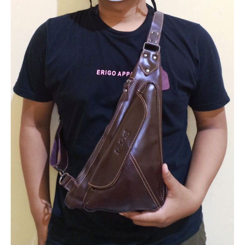 Tas Waist Bag Model Pistol Kulit Sapi