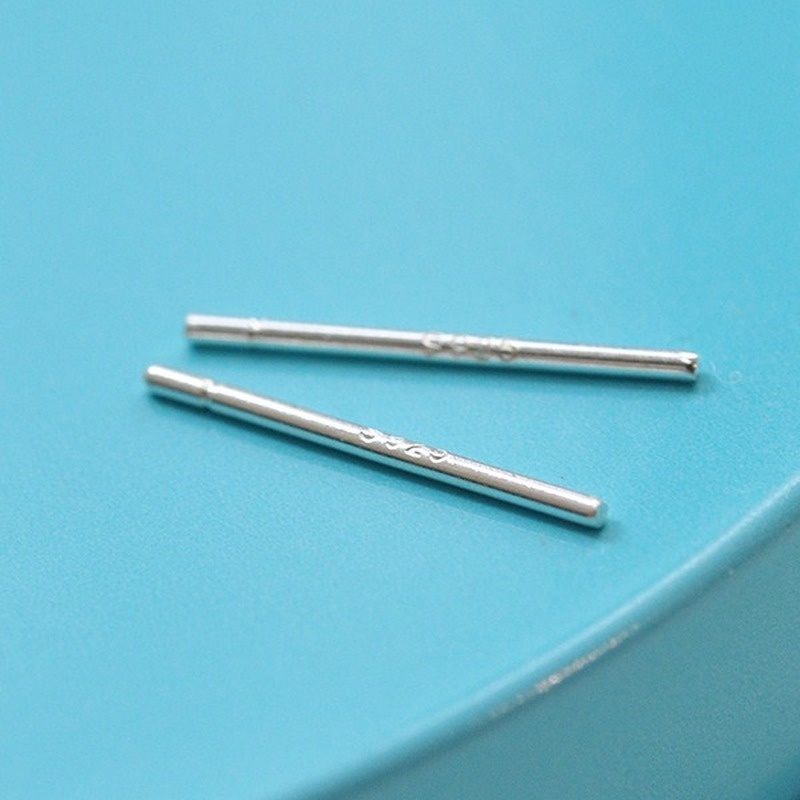 Magic789 1Pair Fashion S925 Silver Bar Stud Earrings for Women Girls Simple Ear Jewelry