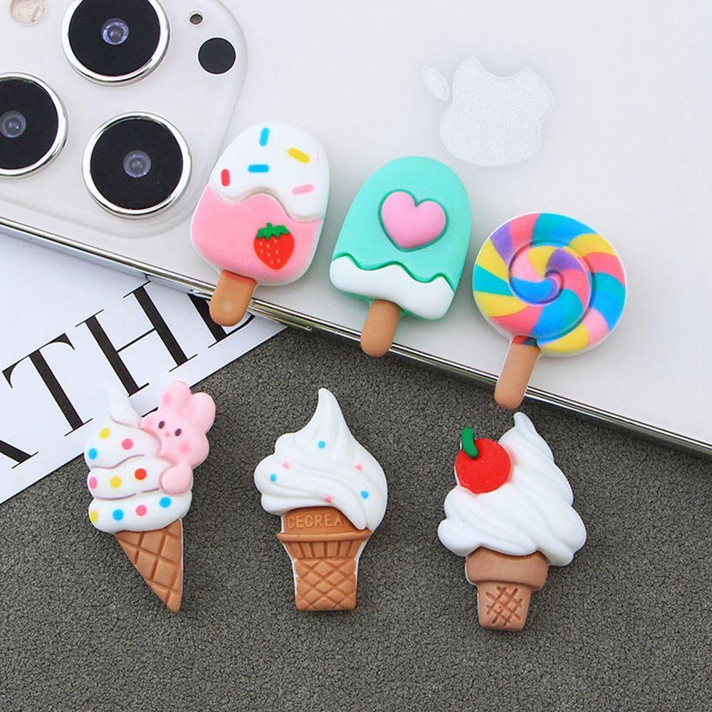 Lanfy Aksesoris Jepit Rambut Datar Kembali DIY Resin Mini Lollipop Phone Case Hias