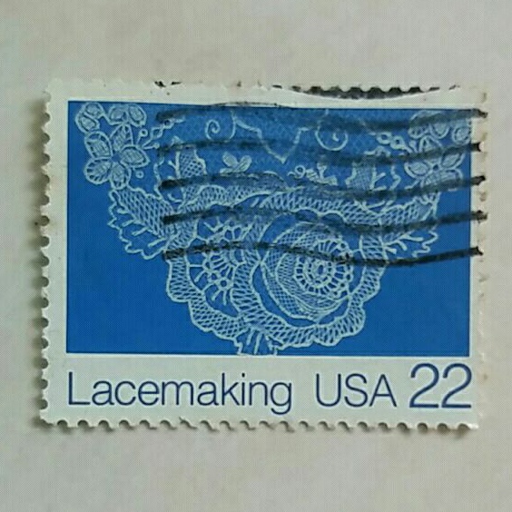 

(AA) Perangko Amerika Serikat 1987 American Folk Art Series: Lacing 22c Used