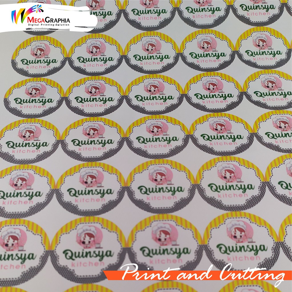 

CETAK STIKER LABEL PRODUK A3+ PRINT & CUT CROMO/MIROR MURAH FREE DESAIN KUALITAS PREMIUM