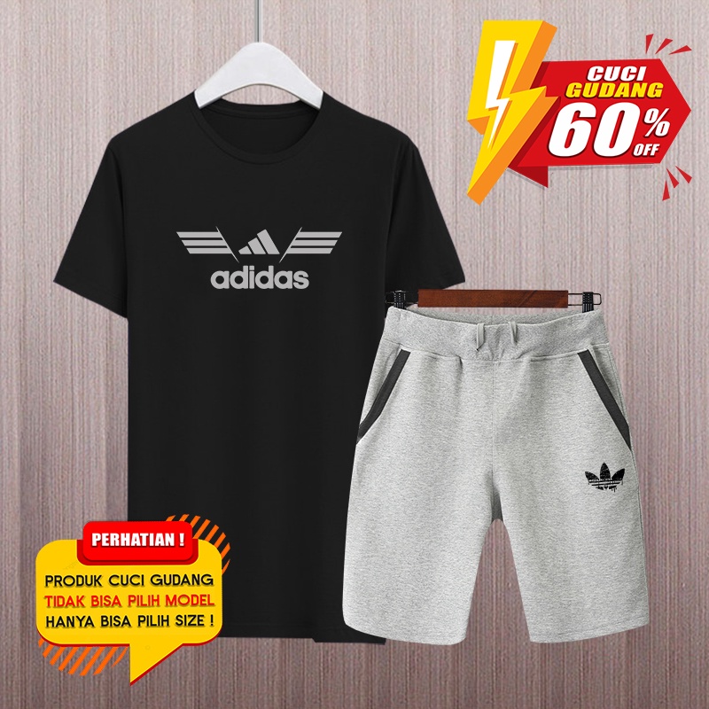 KAOS CELANA SETELAN BAJU  CELANA PENDEK PRIA (RANDOM)