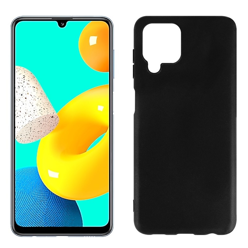 Soft Case Bahan Kulit Tpu Matte Warna Hitam Untuk Samsung Galaxy M32