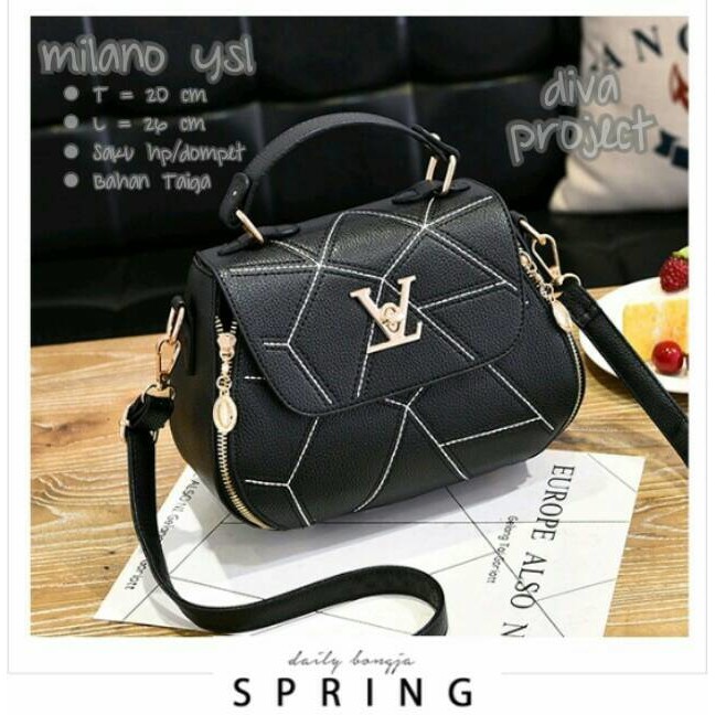 Milano YSL / Tas Selempang Wanita / Tas Selempang Simple / Tas Kulit
