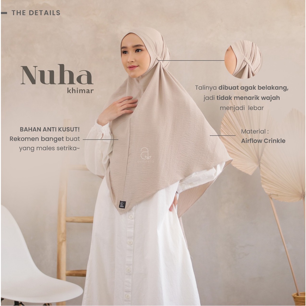 AZMEELA NURA NUHA HIJAB INSTAN TALI CRINKLE | HIJAB INSTAN PED ANTEM DAN NON PED TALI