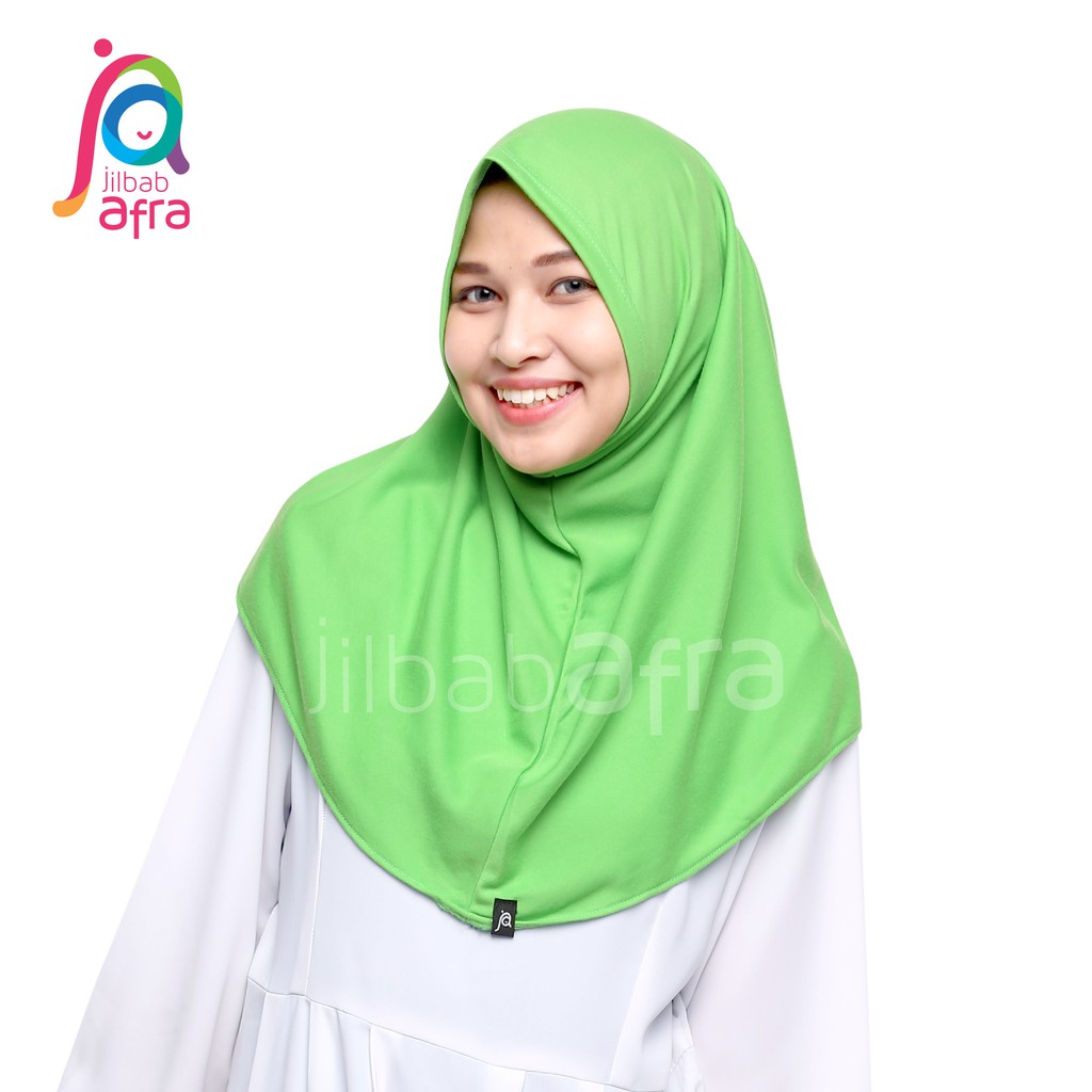 Hijab Daily Instan Syifa Hijau Daun Non Pet Jilbab Afra