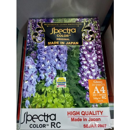 

Kertas Foto Paper Glossy A4 260 gram SPECTRA
