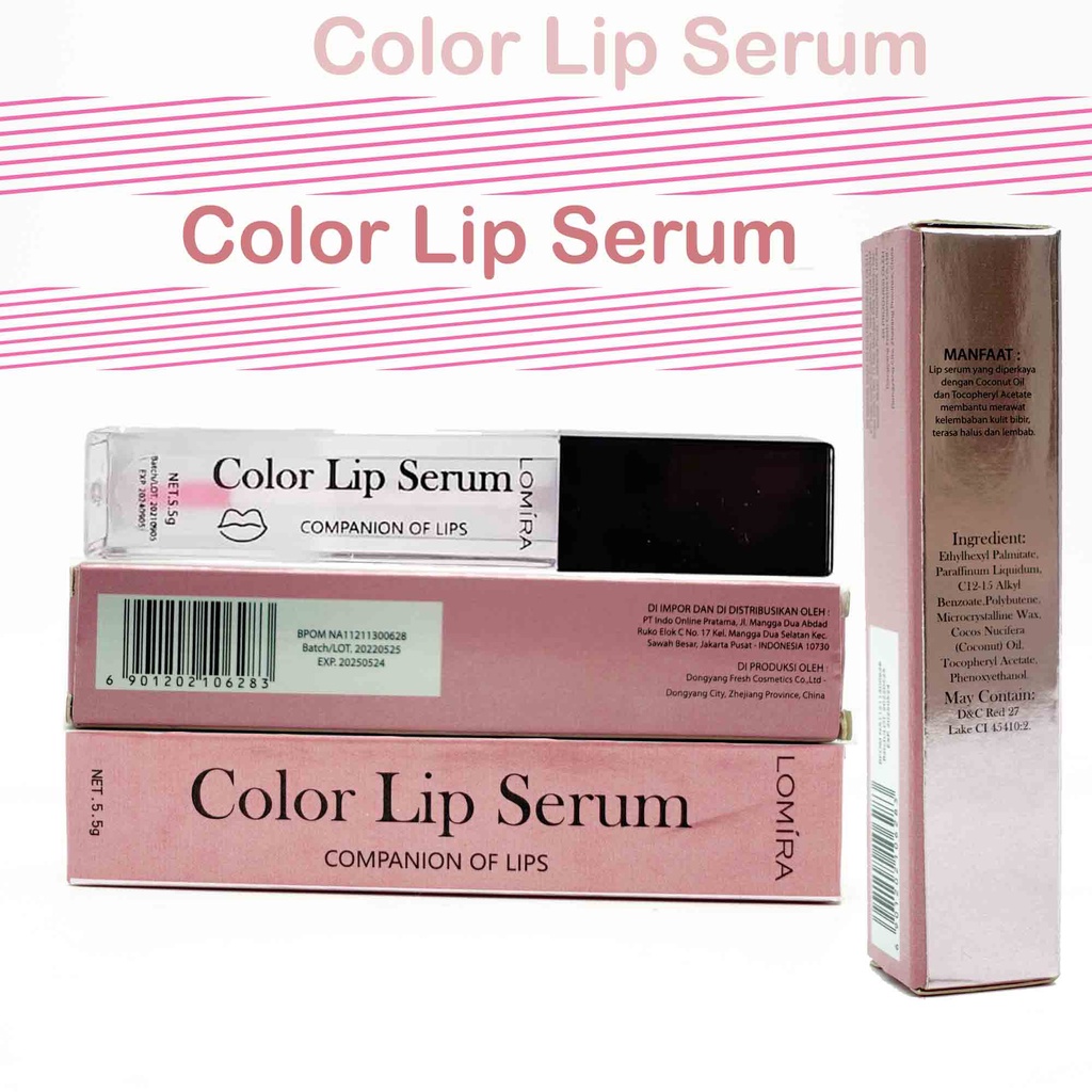 Lomira COlor LIp Serum Bibir Pelembab Bibir Warna Alami Lip Care BPOM