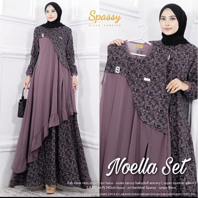 [ Ready ] Noella set By Spassy warna plum