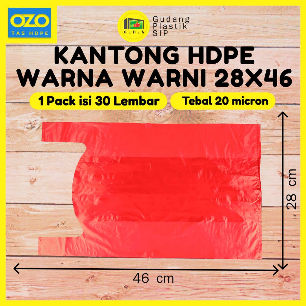 Kantong Plastik Kresek Warna-Warni Tebal UK 28x46 HDPE