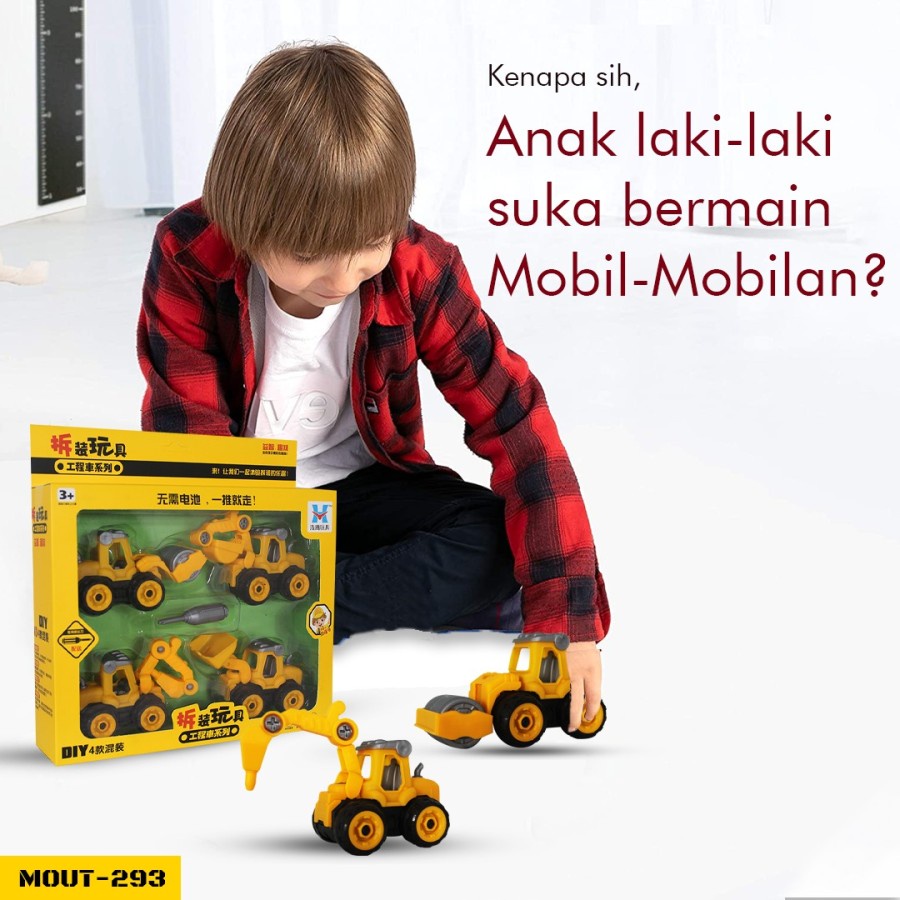 Mainan Mobil-Mobilan Anak MINIATUR TRUK MOBIL KONSTRUKSI Isi 4pcs