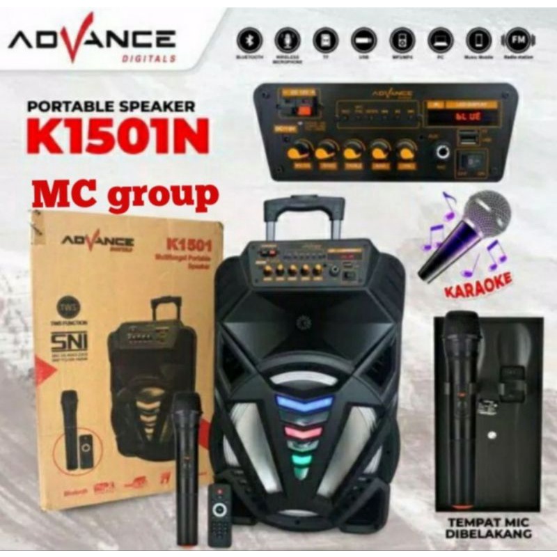 Speaker Portable Meeting Advance K 1501N Speaker Aktif Ampli Bluetooth