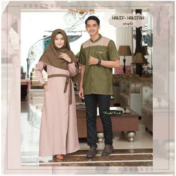 BAJU GAMIS COUPLE SARIMBIT KELUARGA PASANGAN MUSLIM NIBRAS AURORA PURPLE GAMIS PROMO TERBARU 2021