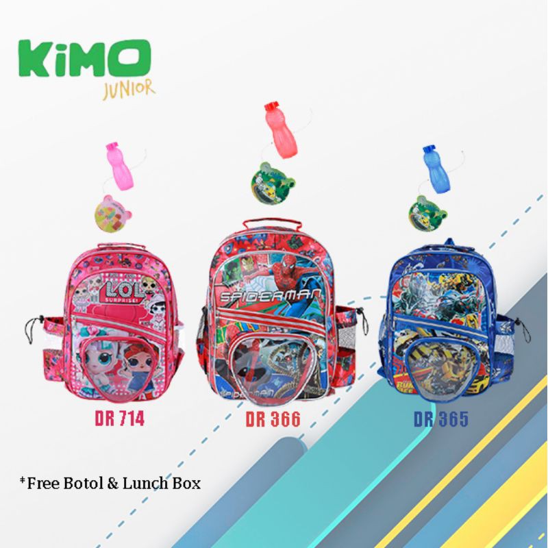 3 In 1 - Tas Ransel Anak Sekolah Pria Wanita Backpack Karakter Paud Tk Sd Terbaru Original Premium