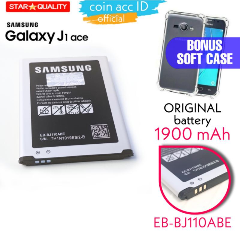 BATERAI SAMSUNG galaxy J1 ACE SM-J110 [original EB-BJ110ABE] batre/batu HP double IC 1900mAh