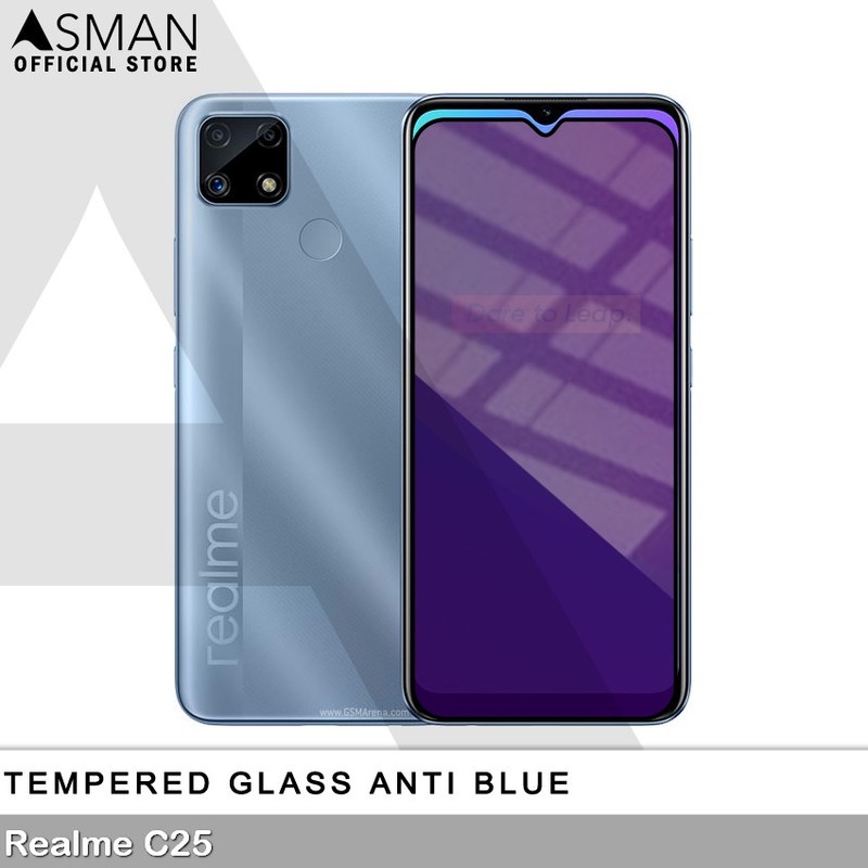 Tempered Glass Blue Light Full Lem Realme C25 Anti Radiasi