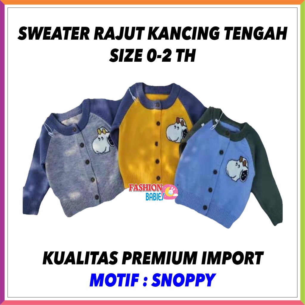 ❤ Fashionbabies ❤ SWEATER IMPORT BABY BOY PREMIUM KANCING TENGAH | SWEATER ANAK IMPORT