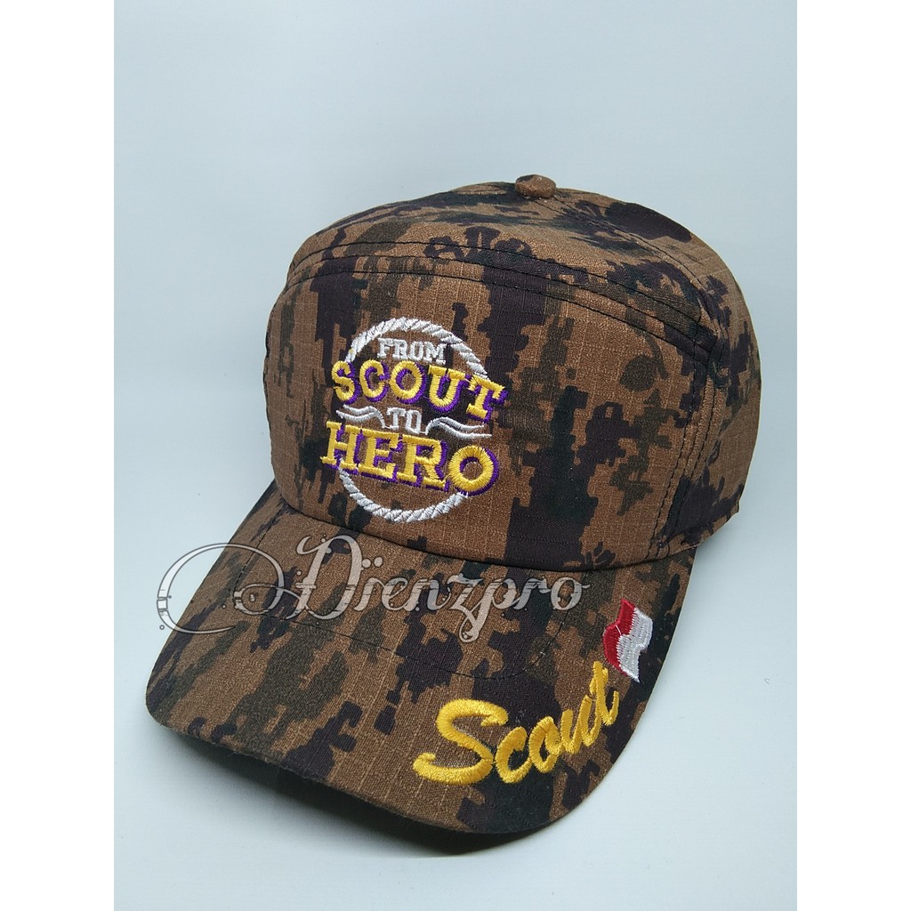 TOPI PET LORENG PRAMUKA INDONESIA VERSI BORDIR SCOUT HERO