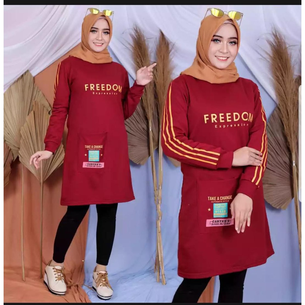 Tunik wanita muslimah terbaru/tunik wanita terbaru 2021 kekinian/tunik jumbo murah