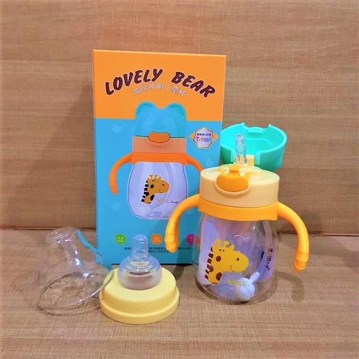 Botol air minum Bayi Baby Balita Diller Tritan 100% BPA FREE Dual cap