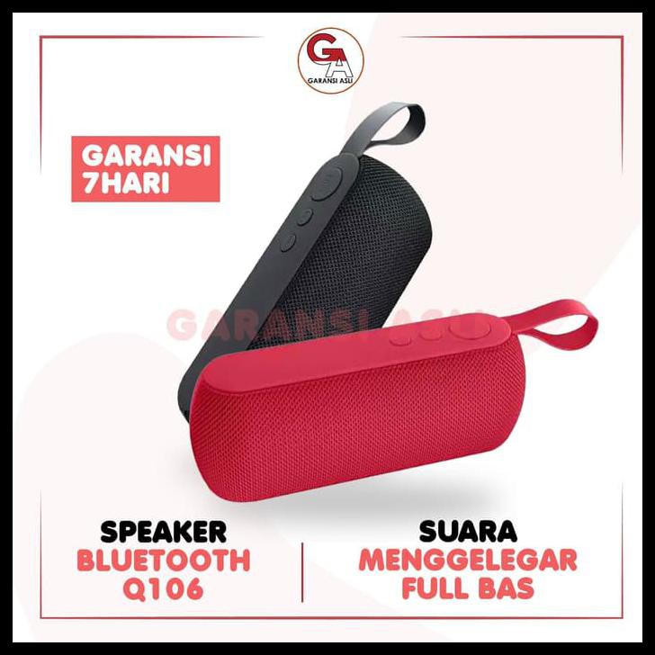 Best Seller Speaker Bluetooth Wireless Mini Speaker Q106 Music Free Kabel Garansi - Merah