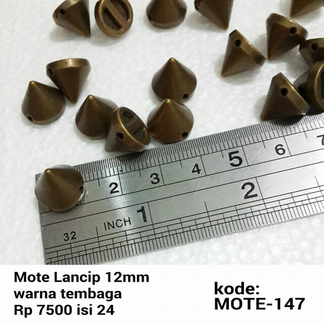 Mote warna Tembaga kode 147 / bentuk lancip