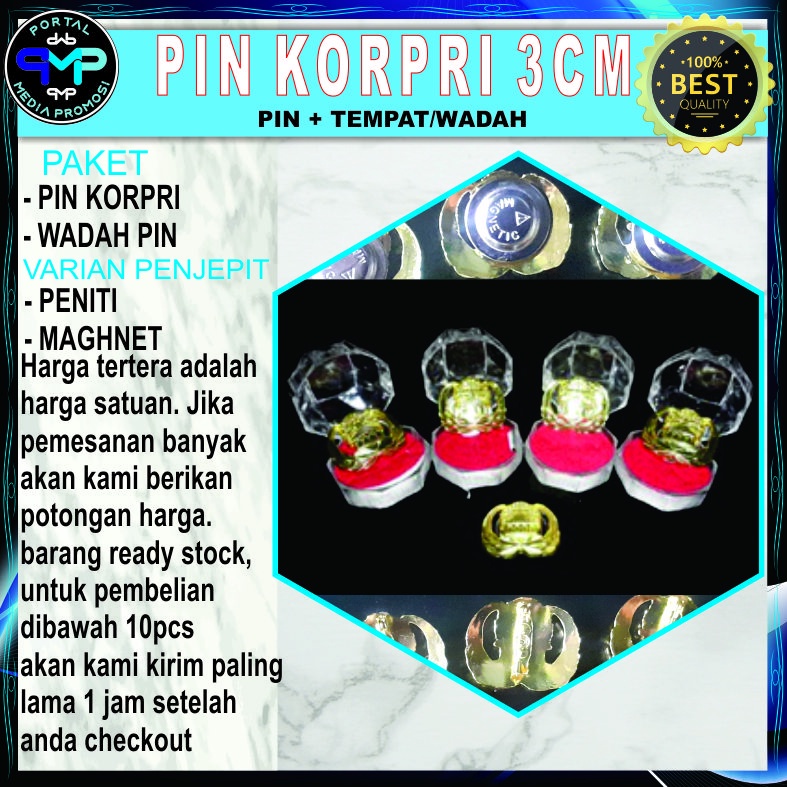 

PIN KORPRI MAGNET + TEMPAT WADAH