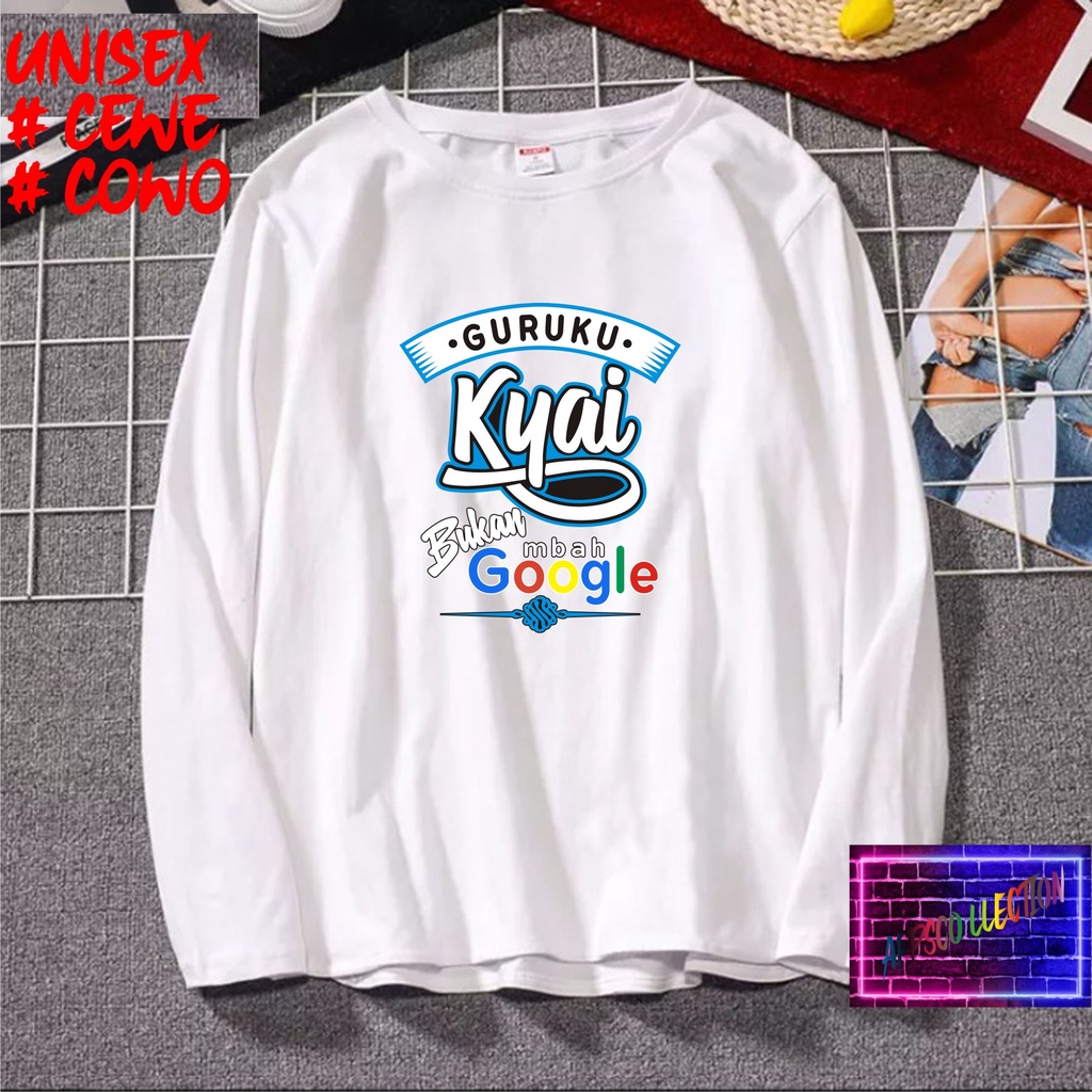 COD/ KAOS DTF MBAH KYAI GOOGLE HAPPY SANTRI /KAOS TULISAN/KAOS SANTRI KEKINIAN/KAOS DAKWAH/KAOS ISLAM/SANTRIWATI/KAOS HITS 2022/KAOS BERGAMBAR KAOS EKSPRESI KAOS PRIA TSHIRT WANITA Santai Crew Neck V-Neck Slim-fitting Polos Setrip Hitam Putih Crew Neck