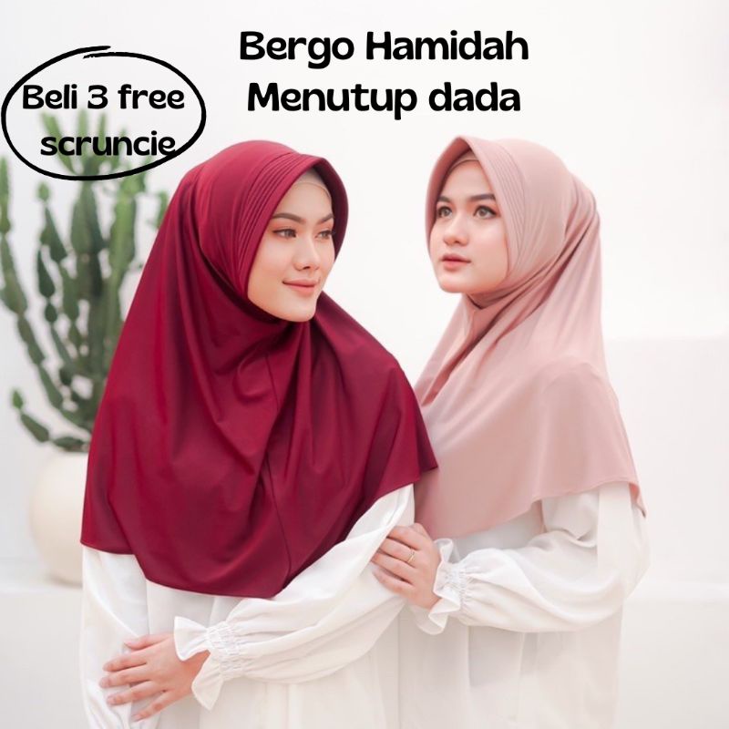Bergo Sport Menutup Dada | Bergo Hamidah | Bergo Hamidah Jersey Premium | Bergo Alesha | Bergo Premi