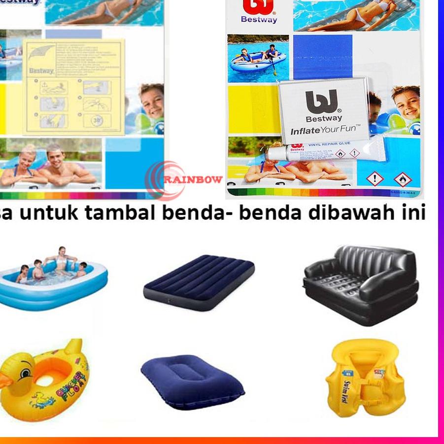 

Bayar Di Tempat 0SC9L Bestway - Lem Tambal Ban Kolam Plastik Renang Anak Repair Kit Repair Kit / Lem