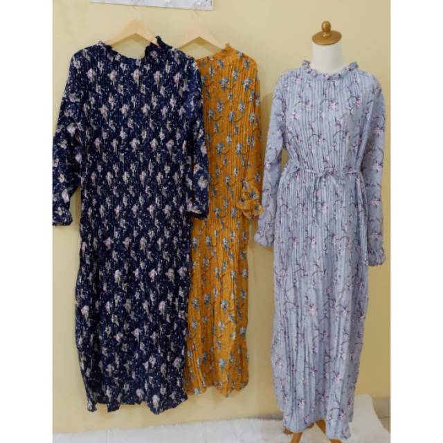 Alesha dress/dress plisket import/ dress prisket import/ gamis plisket