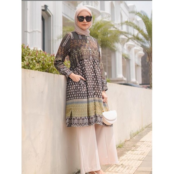 Hafsa Tunik mosstone Brown BLUE S M L XL BY HEAVEN LIGHTS HEAVENLIGHTS