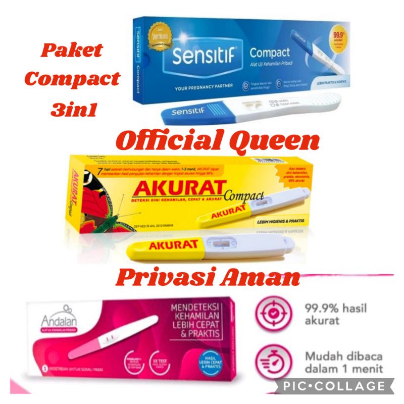 PAKET TESTPACK COMPACT 3IN1 BEST SELLER Tes kehamilan Testpek Tespek Test kehamilan Tes hamil Akurat Compact Sensitif compact Andalan Midstream