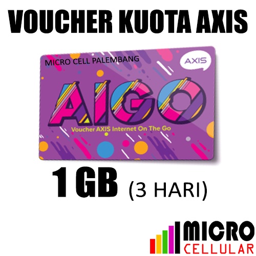 Voucher Kuota AXIS AIGO 1 GB (3 Hari) berlaku di semua Jaringan (Lokal Area West / Sumatera)
