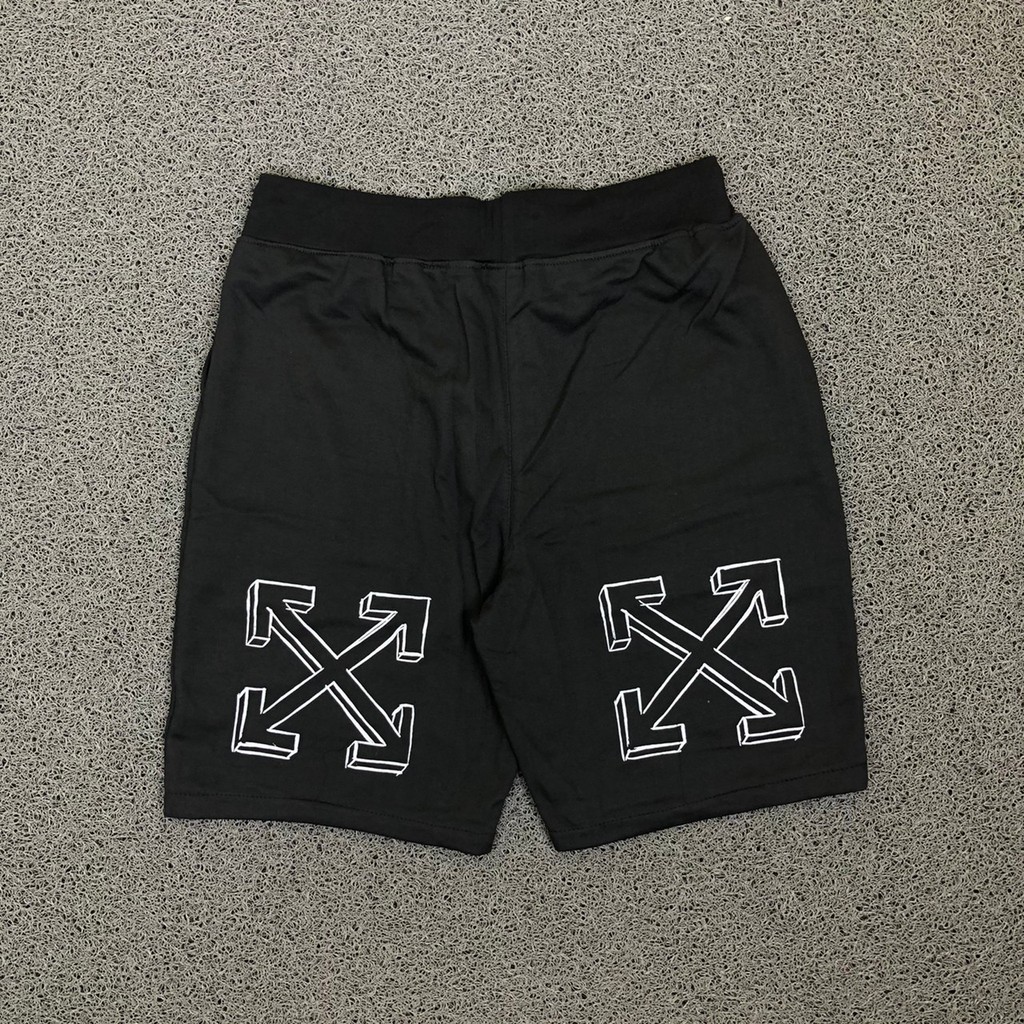 CELANA PENDEK OFF WHITE 3D MARK HITAM PREMIUM AUTHENTIC TERLARIS TERMURAH