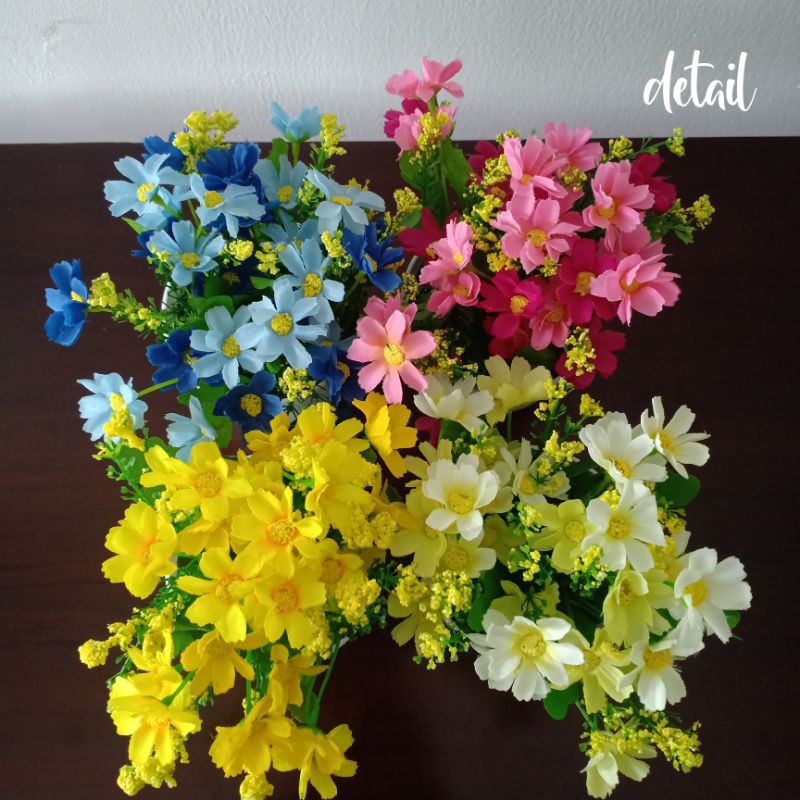 Artificial Mini Daisy / Tanaman Bunga Hias Plastik Daisy Import Murah / Dekorasi Rumah